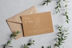 Svatební oznámení - 010 Kraftový papír